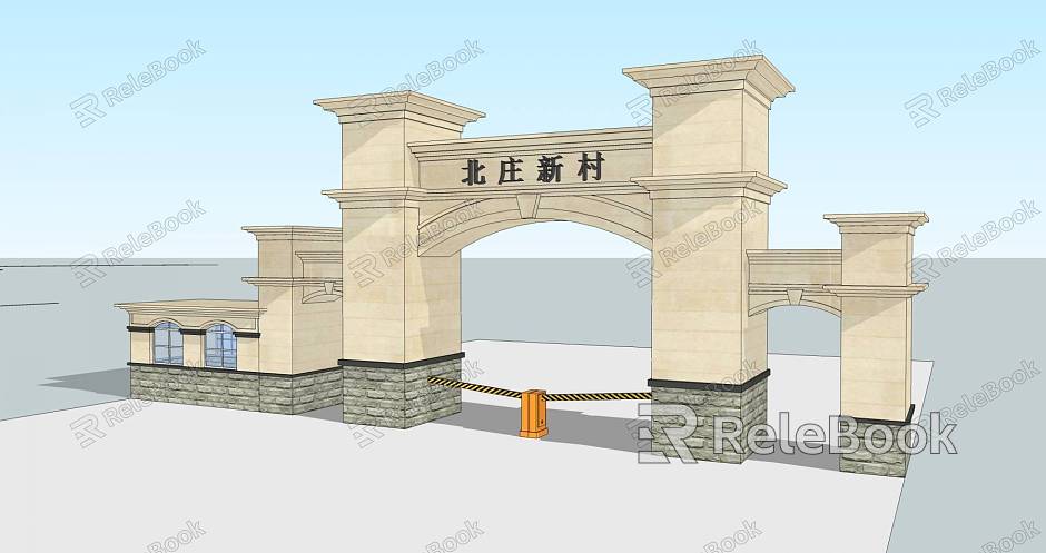 Village entrance gate model