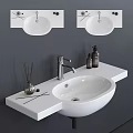 Modern Bathroom Washbasin With White Countertop Basin Sleek Faucet And Aromatherapy Decor In Grey Background