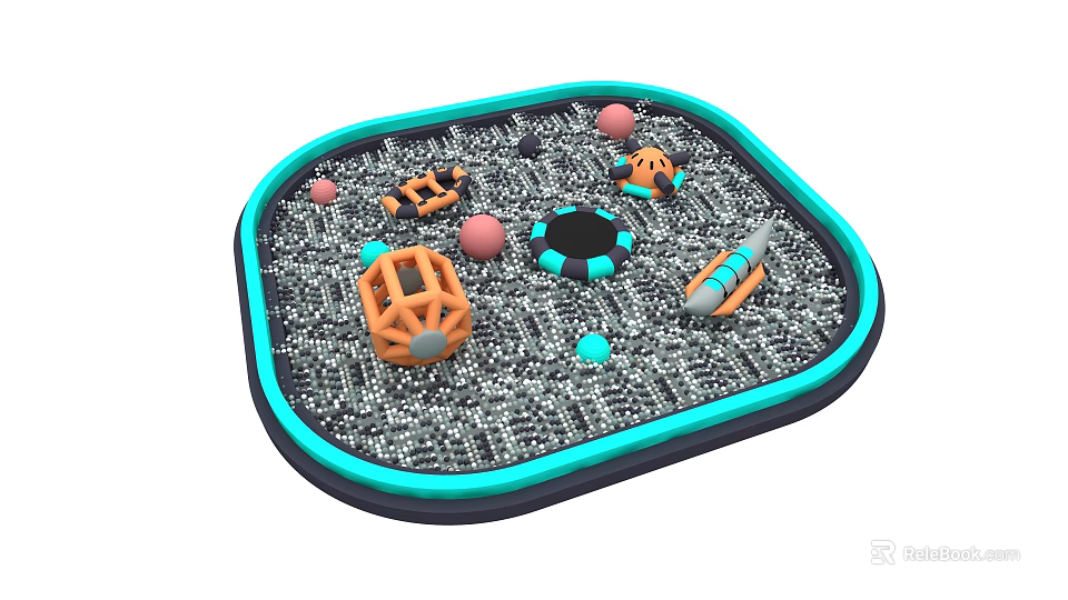 Children Playground Equipment With Interactive Climbing Frames Colorful Balls And Soft Play Tunnel 3d model 
