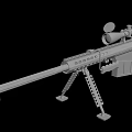 Tactical Sniper Rifle Weapon With Telescopic Scope Bipod Stand And Long Barrel Design
