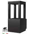 Modern Black Outdoor Light With Square Base And Frame Design For Garden