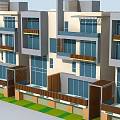 Modern Townhouses Exterior Architecture With Balconies Large Windows And Contemporary Design