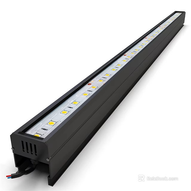 LED Light Bar With Black Housing And Multiple Bright LED Bulbs For Indoor Lighting 3d model 