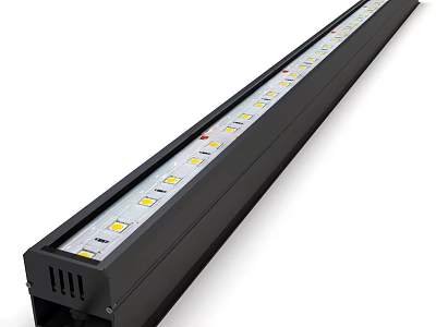 LED Light Bar With Black Housing And Multiple Bright LED Bulbs For Indoor Lighting 3d model