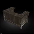 Wooden L Shaped Storage Furniture With Metal Straps And Sturdy Structure