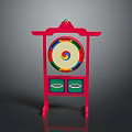 Traditional Weapon Target With Red Frame Colorful Circular Design And Green Panels