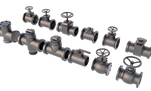 Industrial Pipeline Valves 3d model