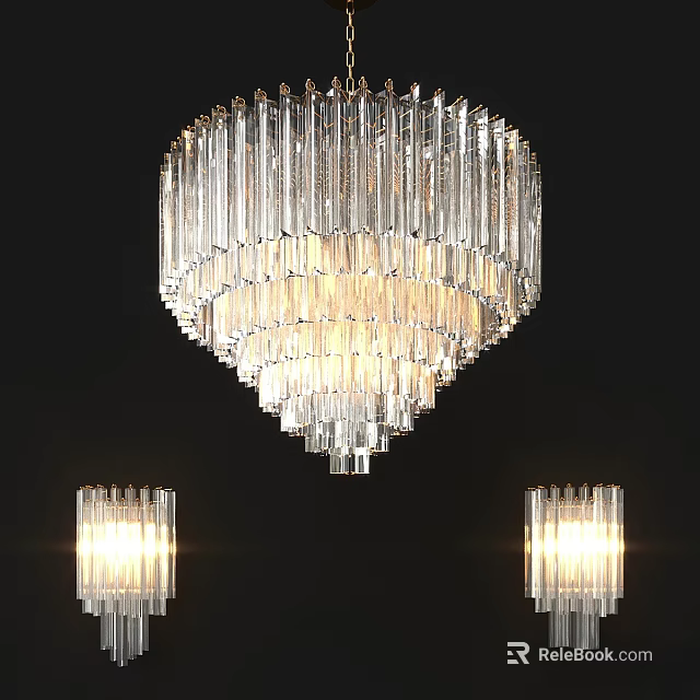 Modern Crystal Chandelier With Multi Layered Design For Indoor Decorative Lighting 3d model 