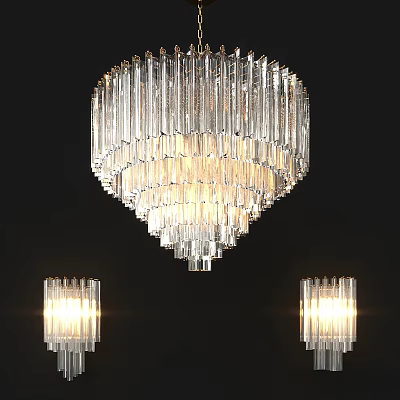Modern Crystal Chandelier With Multi Layered Design For Indoor Decorative Lighting 3d model