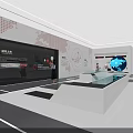 Hi Tech Exhibition Hall With Modern Booth Interactive Screens And Digital Information Displays