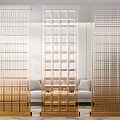 Modern partition glass brick partition 3d model