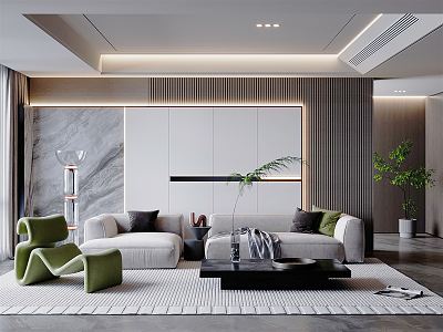 modern living room 3d model