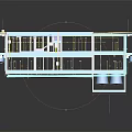 Blue Architectural Frame 3D Model With Grid Structure And Support Beams 3d model