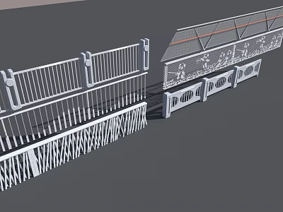 Decorative Railings Featuring Various Ornamental Patterns For Balcony Staircase And Fence 3d model