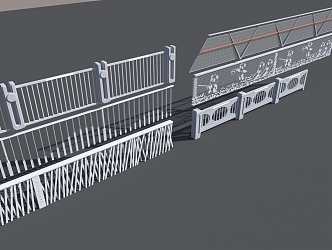 Railing landscape 3d model