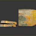 Sliced Moldy Bread With Green And Orange Mold Spots On Surface