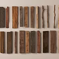 Various Colored Textured Wooden Planks And Sticks Arranged On Light Background
