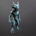 Game Movie Character Green Skin Horned Muscular Fantasy Creature With Clawed Hands
