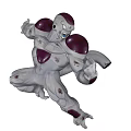 Anime Style Muscular Doll With Purple Armored Shoulders And White Body In Action Pose