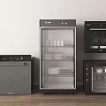 Modern Haier Kitchen Appliances Including Refrigerator Oven And Disinfector With Black Design