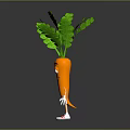 Cute Cartoon Carrot With Smiling Face Arms Legs And Red Shoes Green Leaves On Top