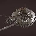 Ancient Steel Weapon With Intricate Decorative Guard And Sharp Metal Blade Design