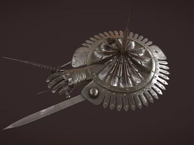 Ancient Steel Weapon With Intricate Decorative Guard And Sharp Metal Blade Design 3d model