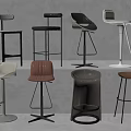 Modern Bar Stools With Various Designs Metal Frames Leather Seats And Wooden Tops