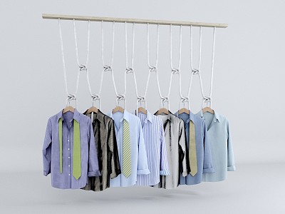 Modern Hanger Shirt Clothing Store Window Display 3d model