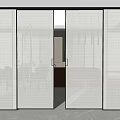 Modern Textured Glass Sliding Doors in Contemporary Interior With Pendant Lights And Dining Area