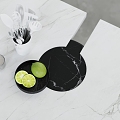 Modern Drinkers Fruit Ornaments Tableware Fruit Plate Lemon Candle 3d model