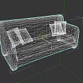 Stylish Plaid Sofa Set with Red Pattern and Gray Decorative Cushions
