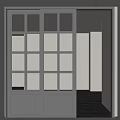 Modern White Sliding Doors With Glass Grid Design For Interior Spaces 3d model