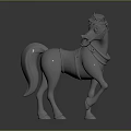 3D Model Horse Figure With Decorative Hat And Standing Pose Design 3d model