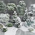 Winter Trees Winter Trees Landscape Trees Snow Trees Cedar Trees Dead Trees Decuduous Trees 3d model