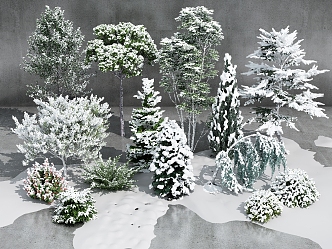 Winter Trees Winter Trees Landscape Trees Snow Trees Cedar Trees Dead Trees Decuduous Trees 3d model