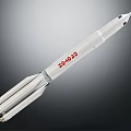 LEO400 Rocket Model Featuring White Body Pointed Tip And Multi Stage Design 3d model