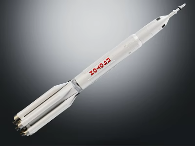LEO400 Rocket Model Featuring White Body Pointed Tip And Multi Stage Design 3d model