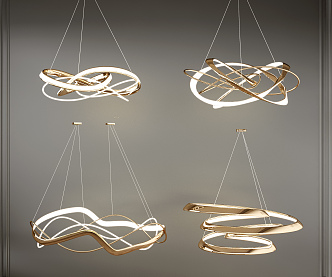 Light Luxury Special-shaped Chandelier Combination 3d model