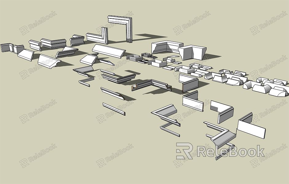 Modern gypsum line yin and yang angle gypsum line model