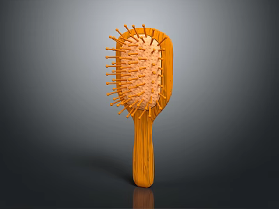 Wooden Hair Comb With Classic Design And Wooden Handle For Daily Use 3d model