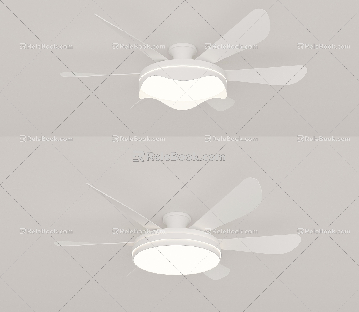 Simple fan chandelier 3d model