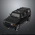 Deep Blue Off Road SUV With Sturdy Exterior And Roof Rack Design