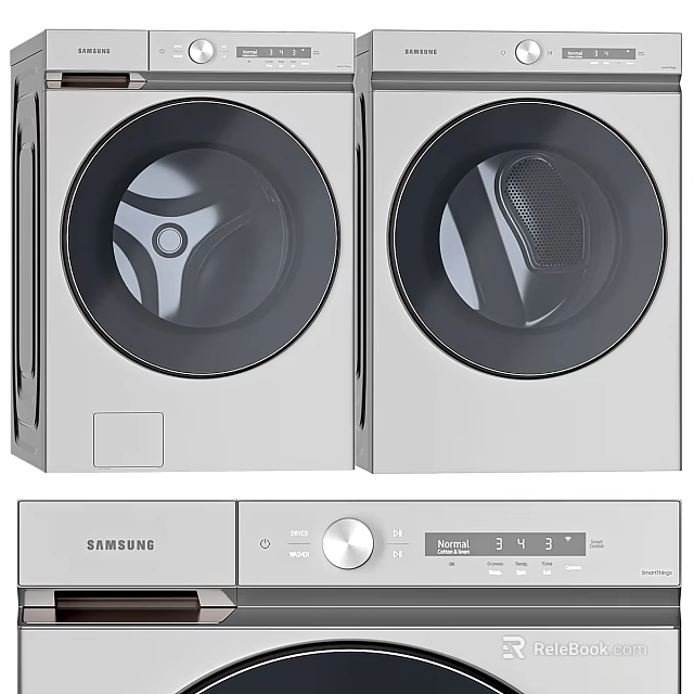 Samsung Front Load Washing Machine With Twin Drum And Digital Control Panel 3d model