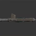Futuristic Sci Fi Weapon With Detailed Mechanical Structure Metallic Finish And Tactical Scope