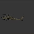 Highly Detailed Military Helicopter Model With Rotors In Motion And Weapon Systems