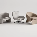 Modern Leisure Chairs With Various Designs Light Gray And Beige Tones Comfortable Upholstery