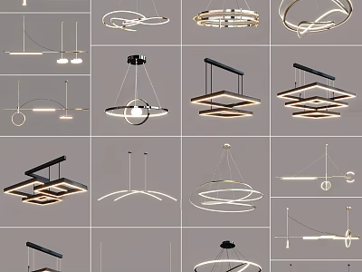 Contemporary Pendant Lights With Diverse Shapes And Modern Designs For Home Lighting 3d model