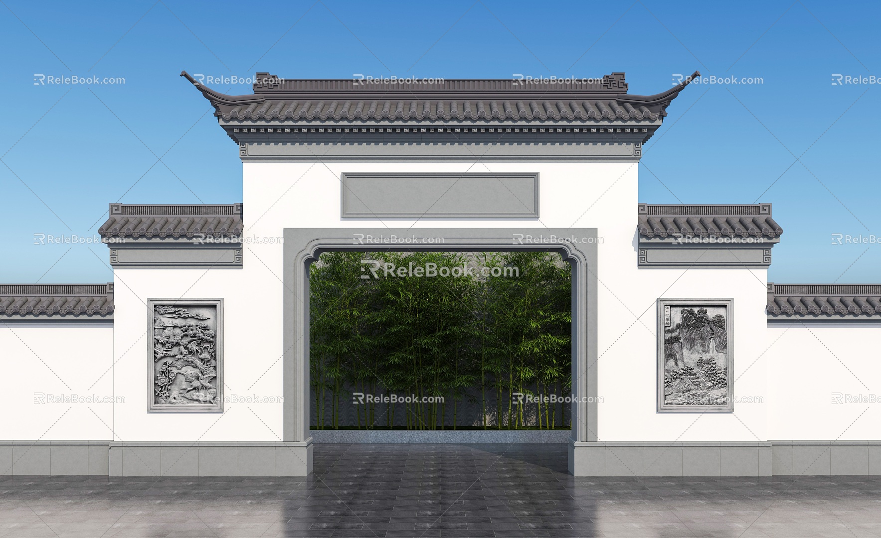 Chinese-style Gate Chinese-style Gate Head New Chinese-style Ancient Architecture Soviet-style Garden Gate Head 3d model