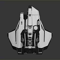 Futuristic White And Black Sleek Spaceship With Mechanical Details And Armored Design